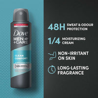 Dove Men+Care Clean Comfort Deodorant Spray 150 ml by Dove EasyOptionXY LLC