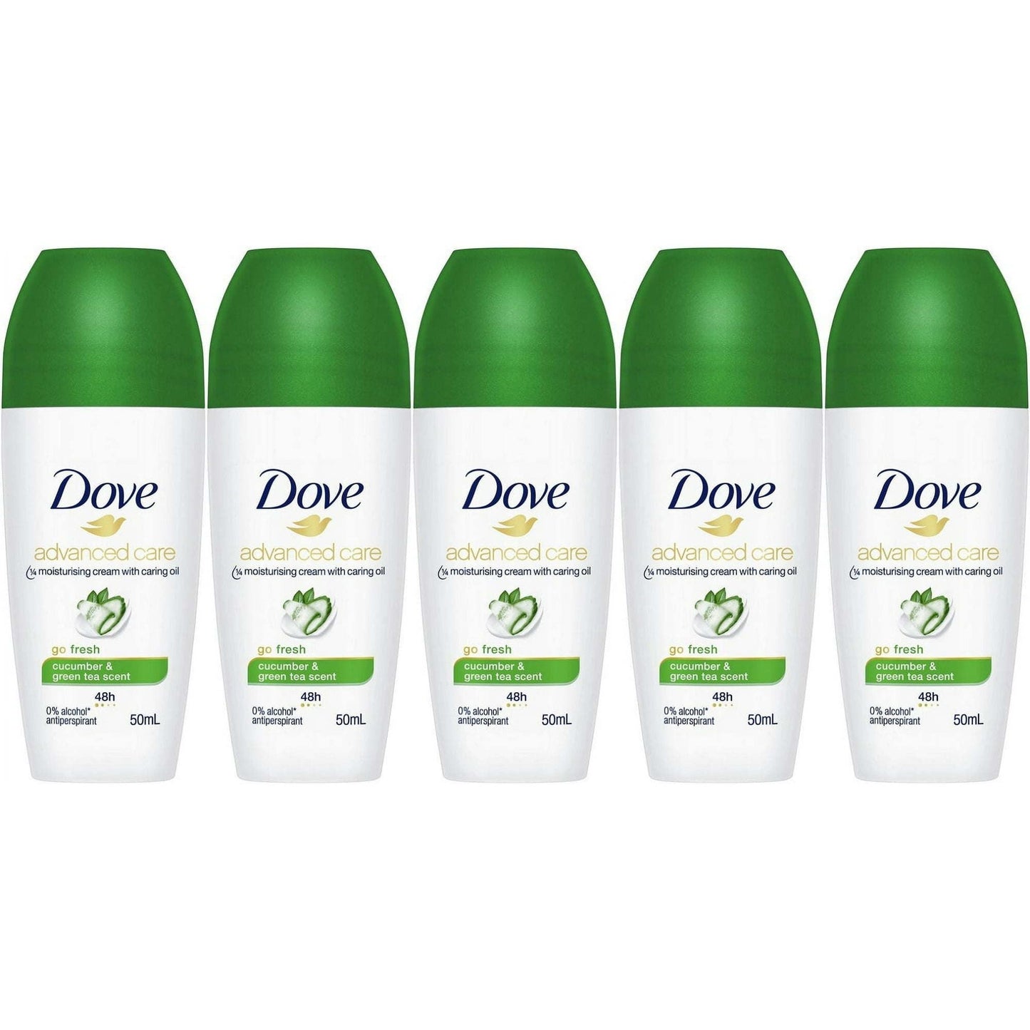 Dove Go Fresh Cucumber & Green Tea Scent Antiperspirant Roll-on, 50 Ml / 1.7 Ounce (Pack of 5) EasyOptionXY LLC