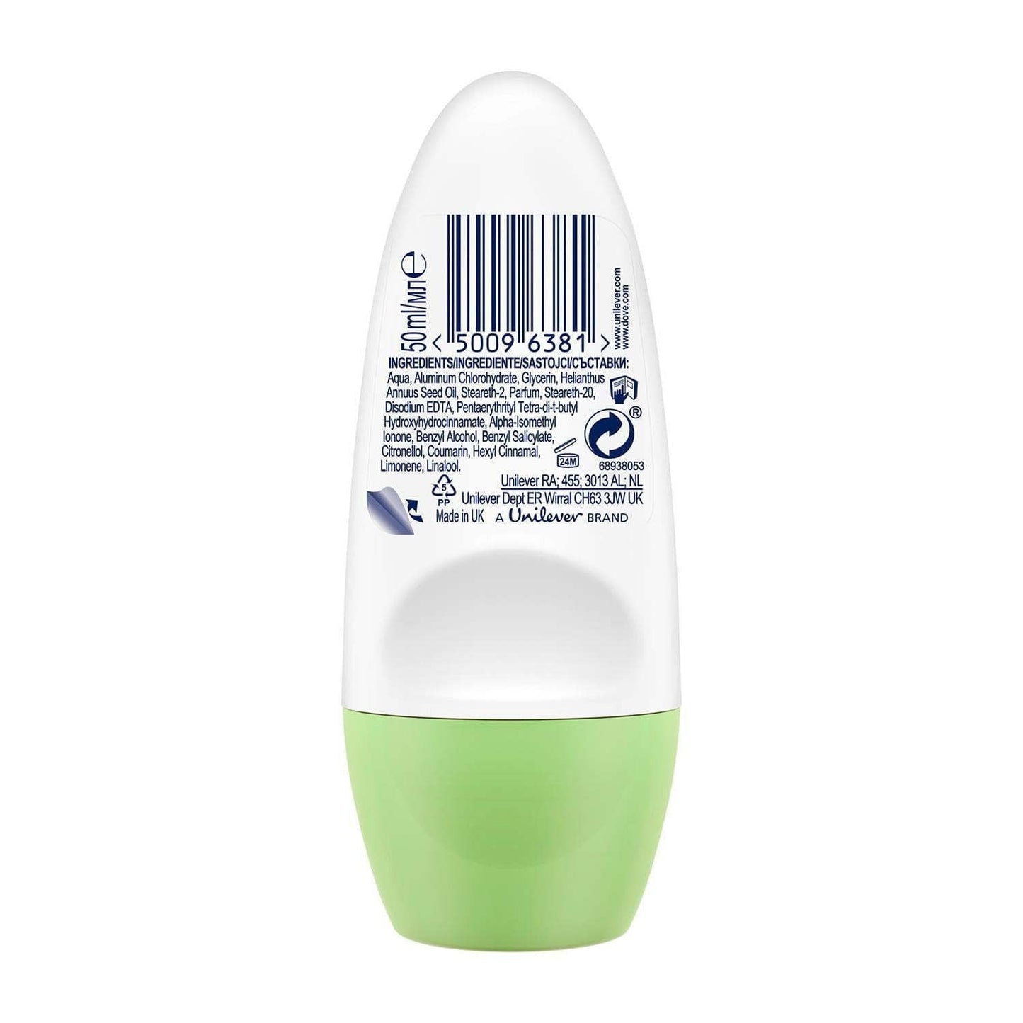 Dove Go Fresh Cucumber & Green Tea Scent Antiperspirant Roll-on, 50 Ml / 1.7 Ounce (Pack of 5) EasyOptionXY LLC