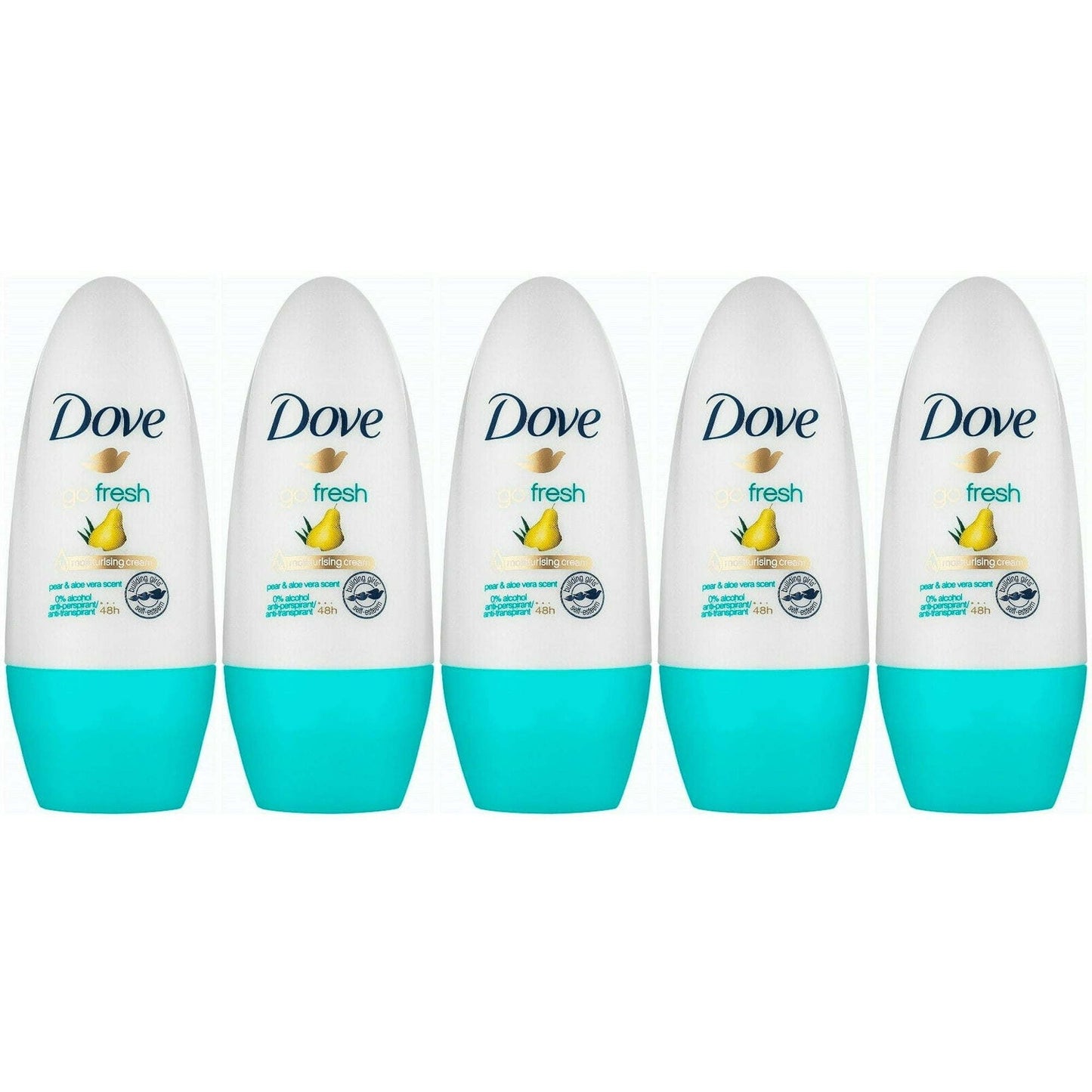 Dove Go Fresh Pear and Aloe Antiperspirant Roll-on, 50 Ml / 1.7 Ounce (Pack of 5) EasyOptionXY LLC