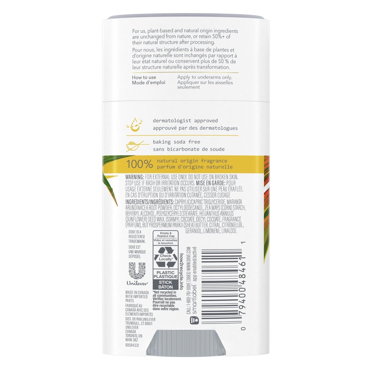 Dove Care by Plants Lemongrass Deodorant 2.6 oz EasyOptionXY LLC