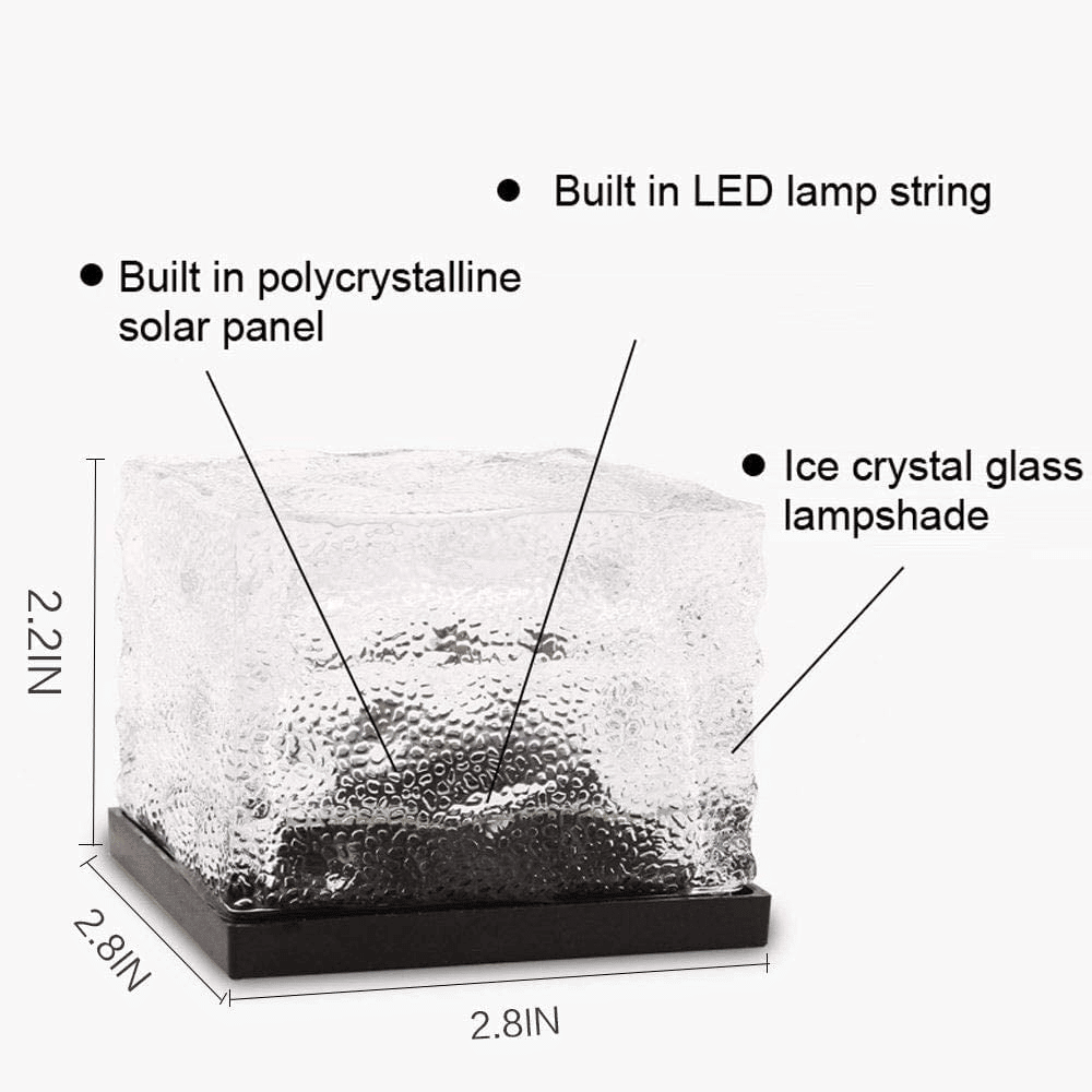 4 Pack LED Ice Cube Lights, Solar Brick Lights Outdoor, Solar Frosted Glass Light, Landscape Light Buried Light for Patio Pool Decorations, Warm White EasyOptionXY LLC