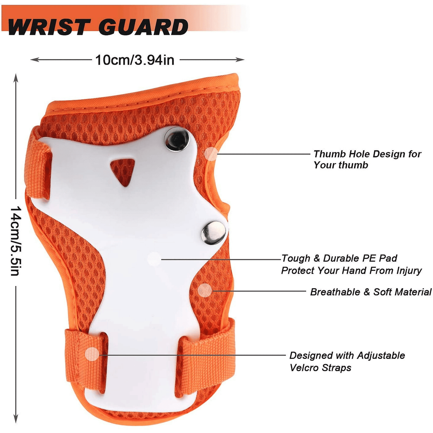 Kids Guards Protective Gear for 3-8 Years Toddlers, Orange Knee Pads Elbow Pads with Wrist 3 in 1 Sports Gear Set for Bike, Cycling, Roller Skating, Skateboard EasyOptionXY LLC