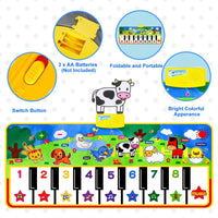 Piano Mat for Kids, 53'' x 23'' Electronic Piano Keyboard Play Dance Mat, Musical Playmat Early Education Toys Gift for 3-6 Year Old Boys Girls EasyOptionXY LLC