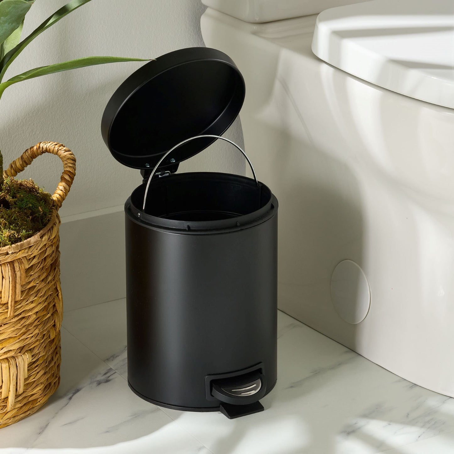 Better Homes & Gardens SS 1.3 Gallon Metal Bathroom Waste Basket EasyOptionXY LLC