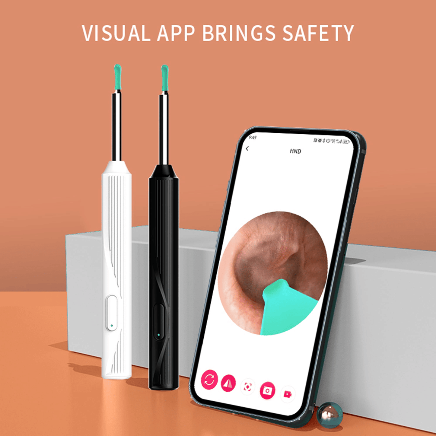 KEKOY Ear Camera and Wax Remover with 8 Pcs Ear Clean Set, Ear Wax Removal Tool, Ear Cleaner with 1296P Camera and 6 Light, Smart Visual Earwax Cleaning Kit for Daily Ear Pick EasyOptionXY LLC