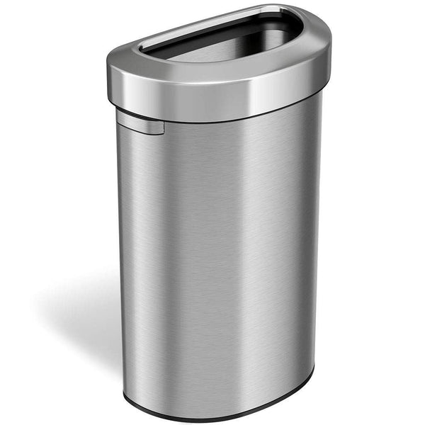23 Gallon Semi-Round Stainless Steel Open Top Trash Can and Recycle Bin, 7 Liter, Silver EasyOptionXY LLC