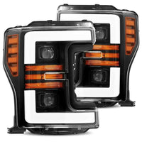 AlphaRex 17-19 Ford Super Duty PRO-Series Halogen Projector Headlights Jet Black OffRoadUSA.com