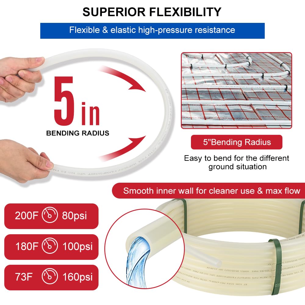 1" 100ft PEX-A Pipe (White & Cutter)