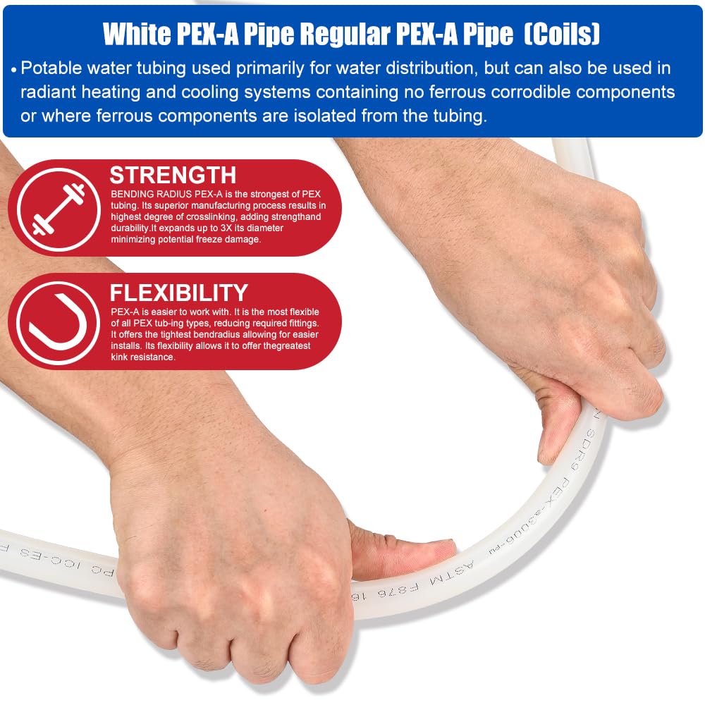 1" 100ft PEX-A Pipe (White & Cutter)