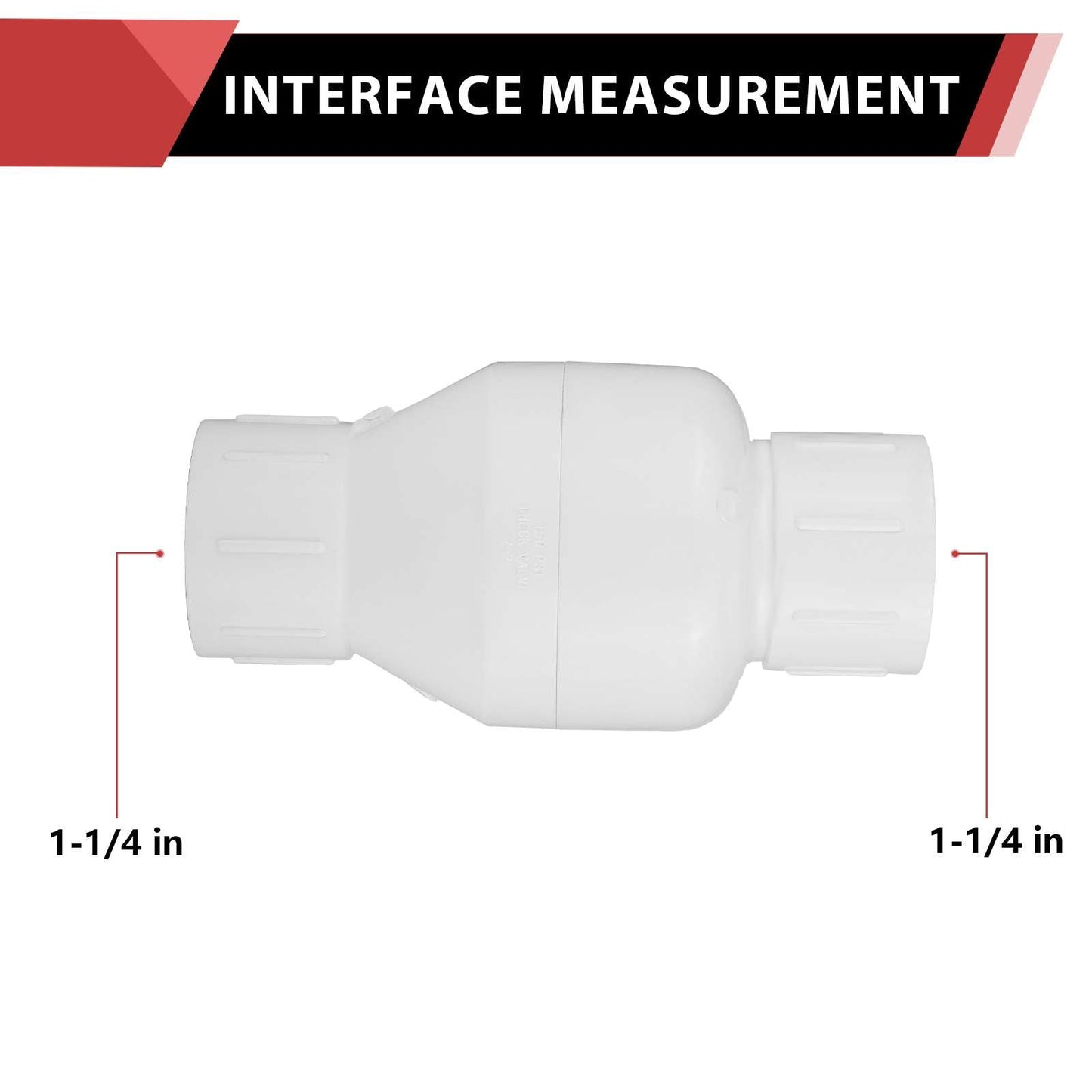 1-1/4" PVC In-Line Check Valve