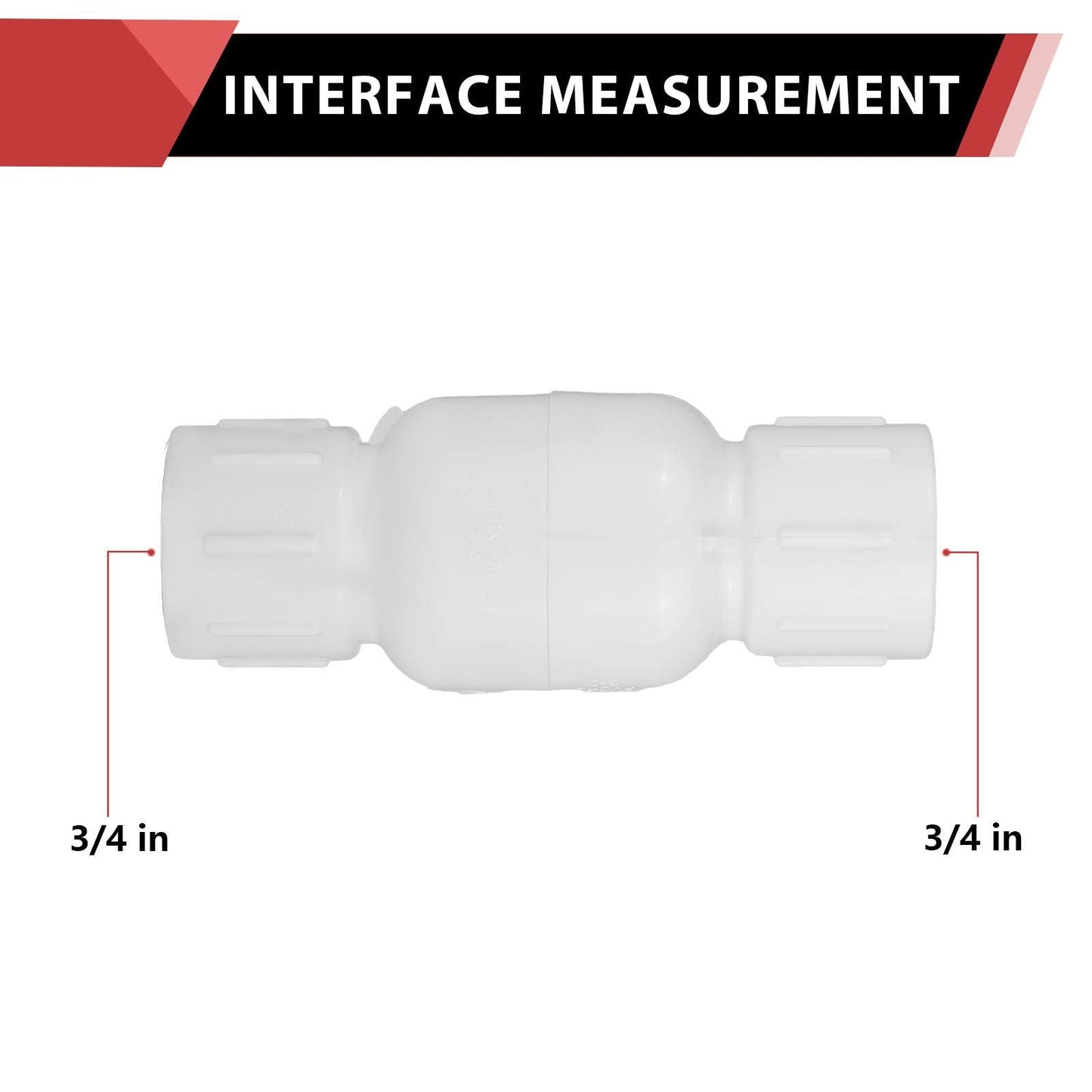 10 Pcs 3/4" PVC In-Line Check Valve