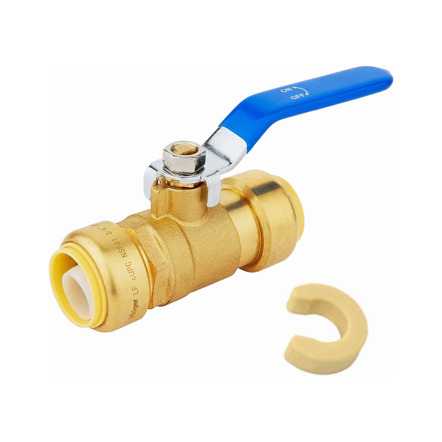 10 Pcs 1/2" Push Fit Ball Valve, Blue (Lead Free)