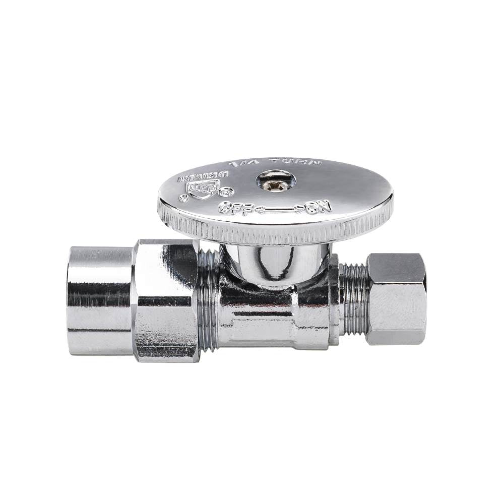 10 Pcs 1/2" CPVC x 3/8" OD Compr. Straight Stop Valve, 1/4 Turn (Lead Free)