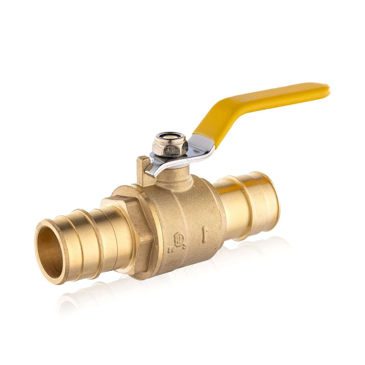 10 Pcs 1" PEX Expansion Ball Valve, Yellow (Lead Free)