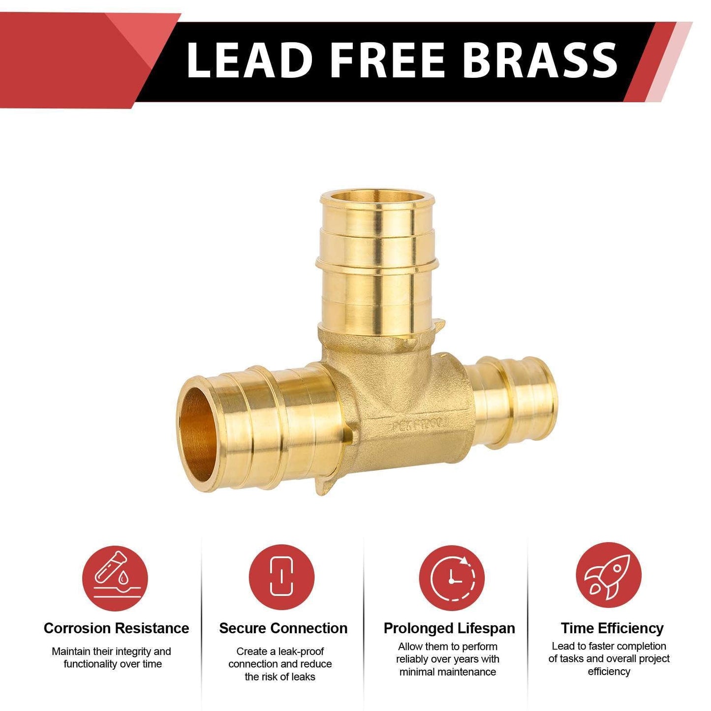 PEX A Expansion 1" X 3/4" X 1" PEX Expansion Reducing Tee (Lead Free)