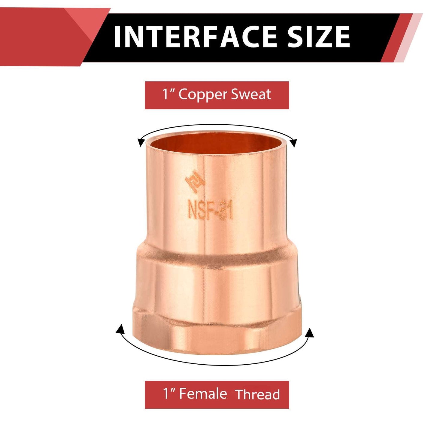 1" C x FNPT Copper Female Adapter