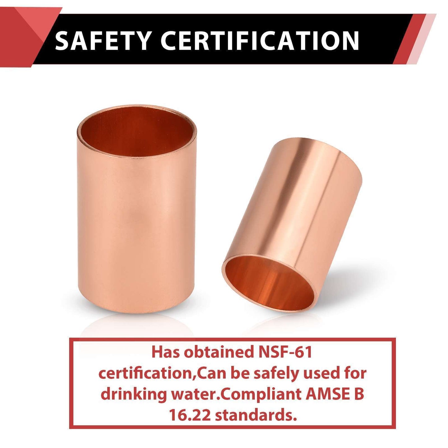 30 Pcs 2" Copper Coupling, No Stop at Wholesale Price