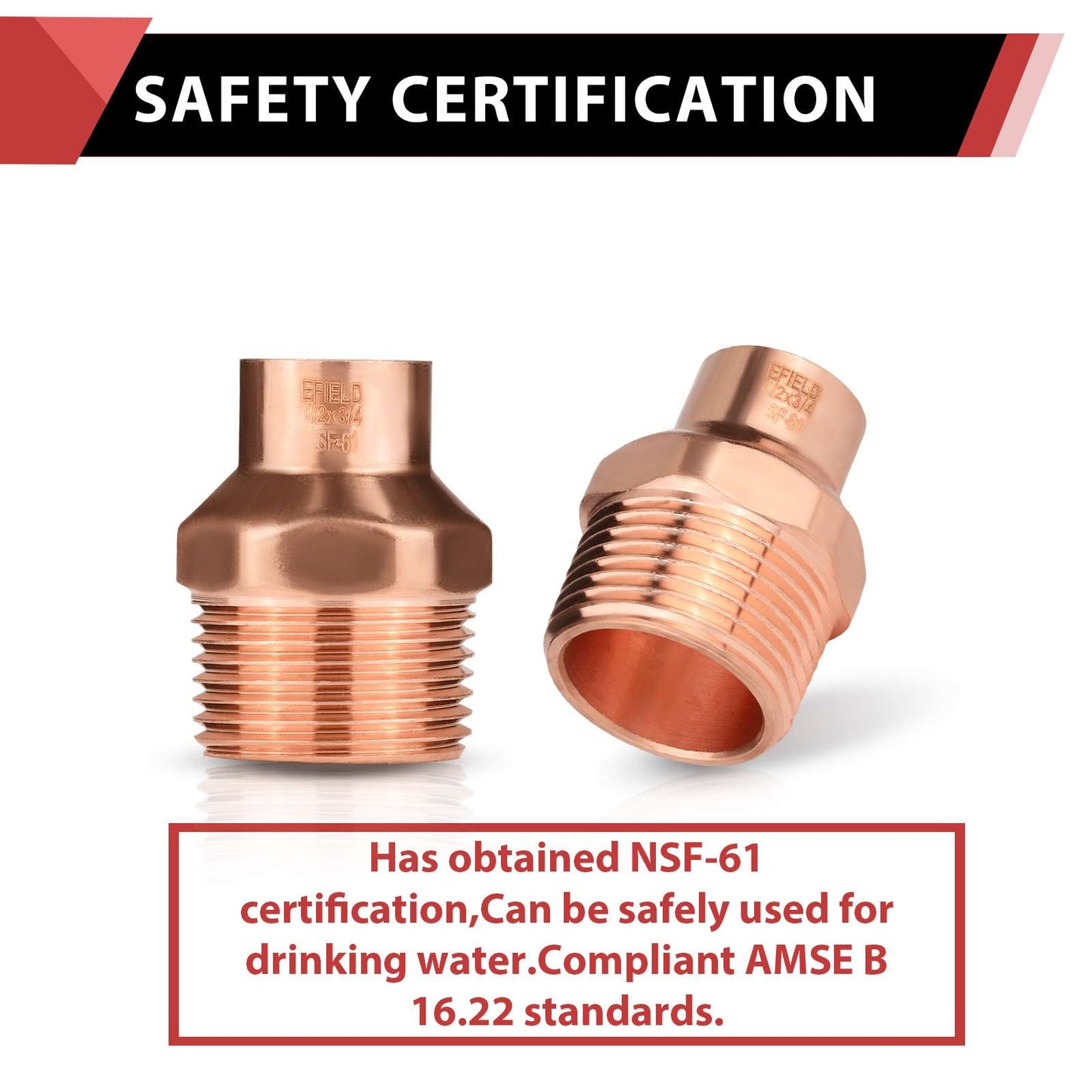 30 Pcs 1/2" C x 3/4" MNPT Copper Male Adapter at Wholesale Price