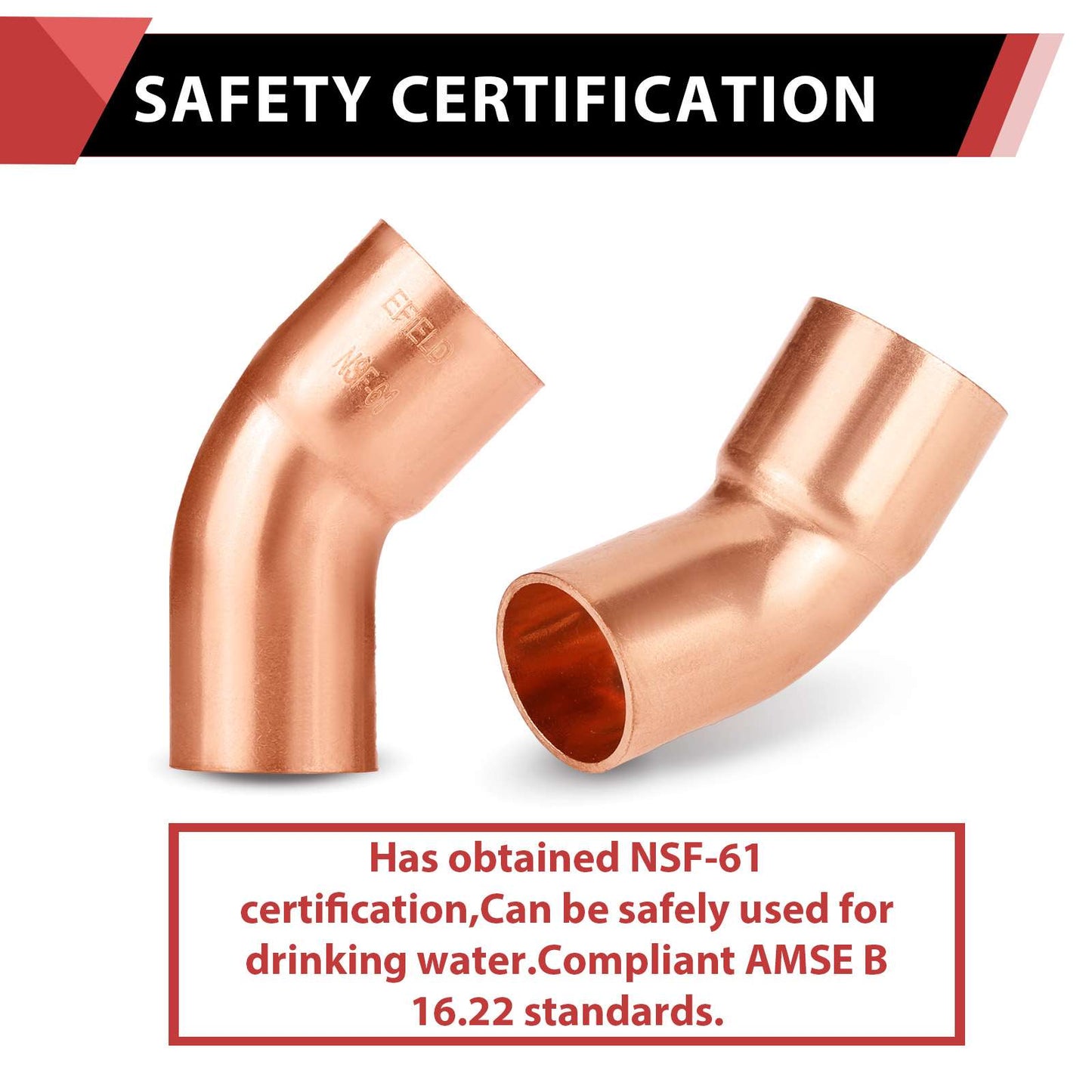 30 Pcs 1/2" FTG x Copper 45° Street Elbow at Wholesale Price