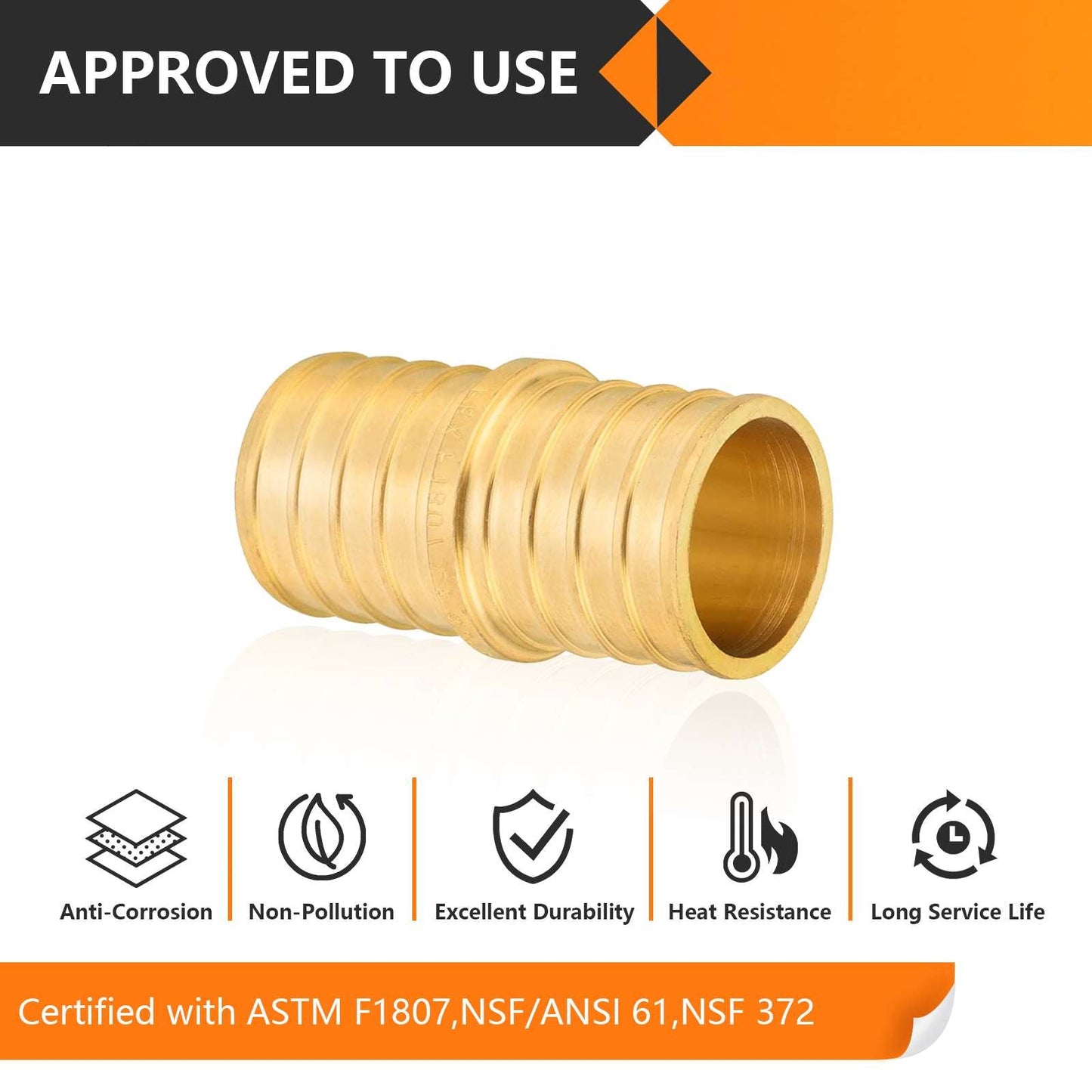 PEX-B Crimp 1" PEX x 1" PEX Coupling (Lead Free)