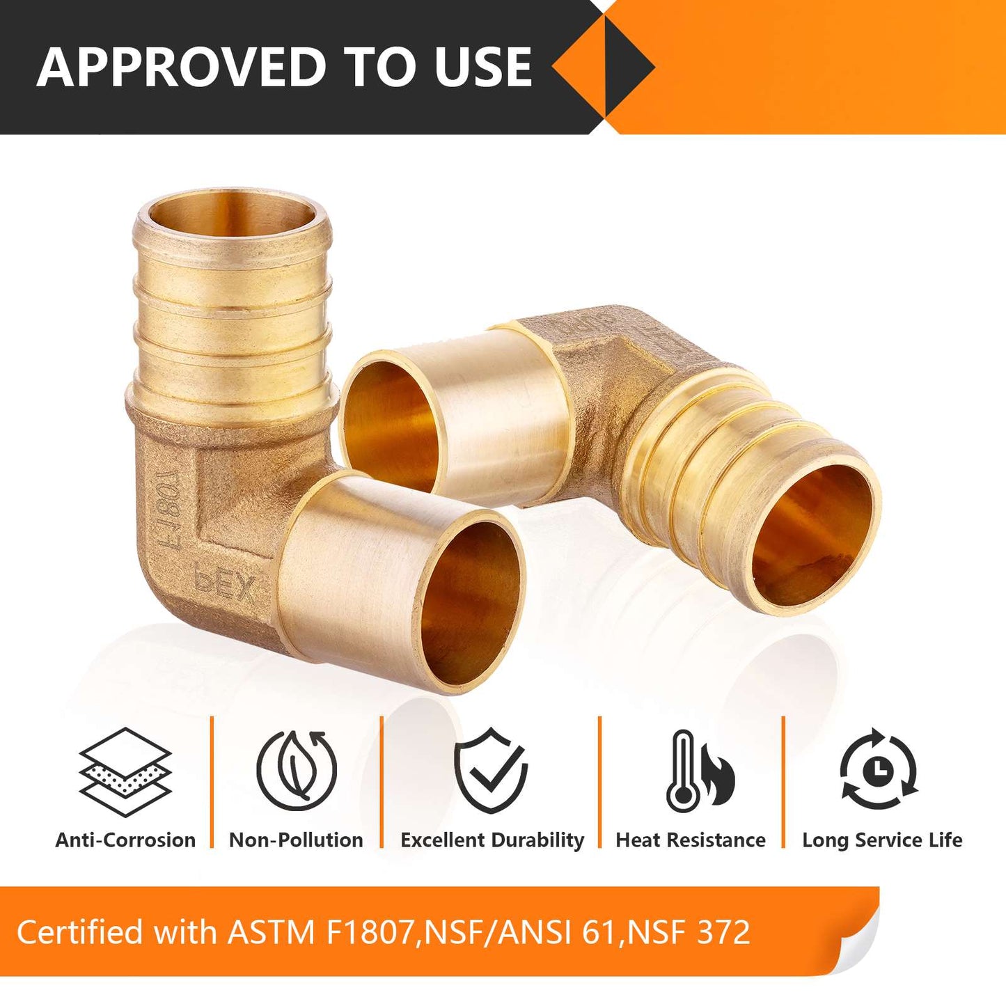 PEX-B Crimp 3/4" PEX x 3/4" Male Copper Sweat Elbow (Lead Free)