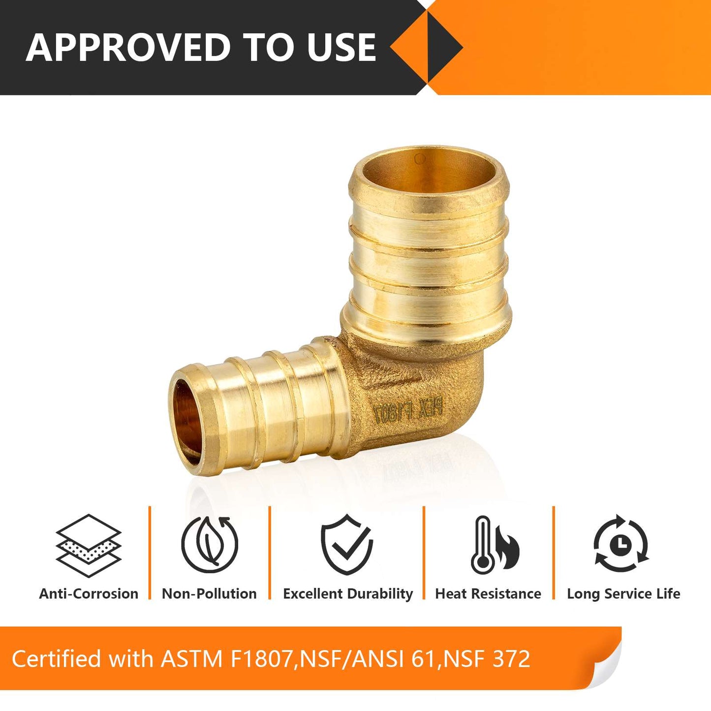 PEX-B Crimp Elbow 3/4" PEX x 1" PEX (Lead Free)