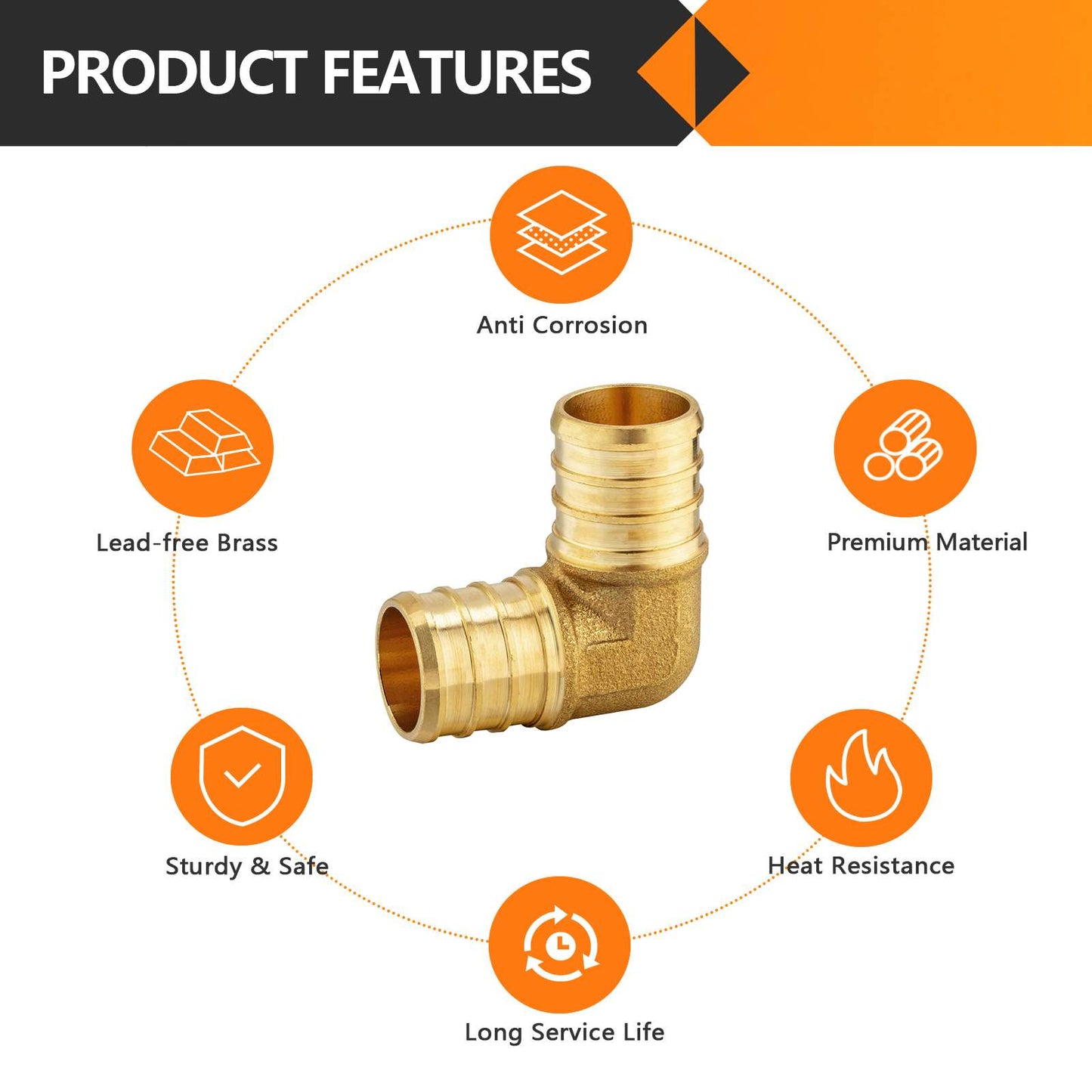 PEX-B Crimp Elbow 3/8" PEX X 3/8" (Lead Free)