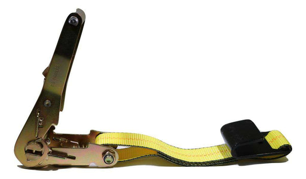 2 Inch Long Wide Handle Ratchet with 12" Fixed End w/ Flat Hook | R2FF RatchetStrap.Com