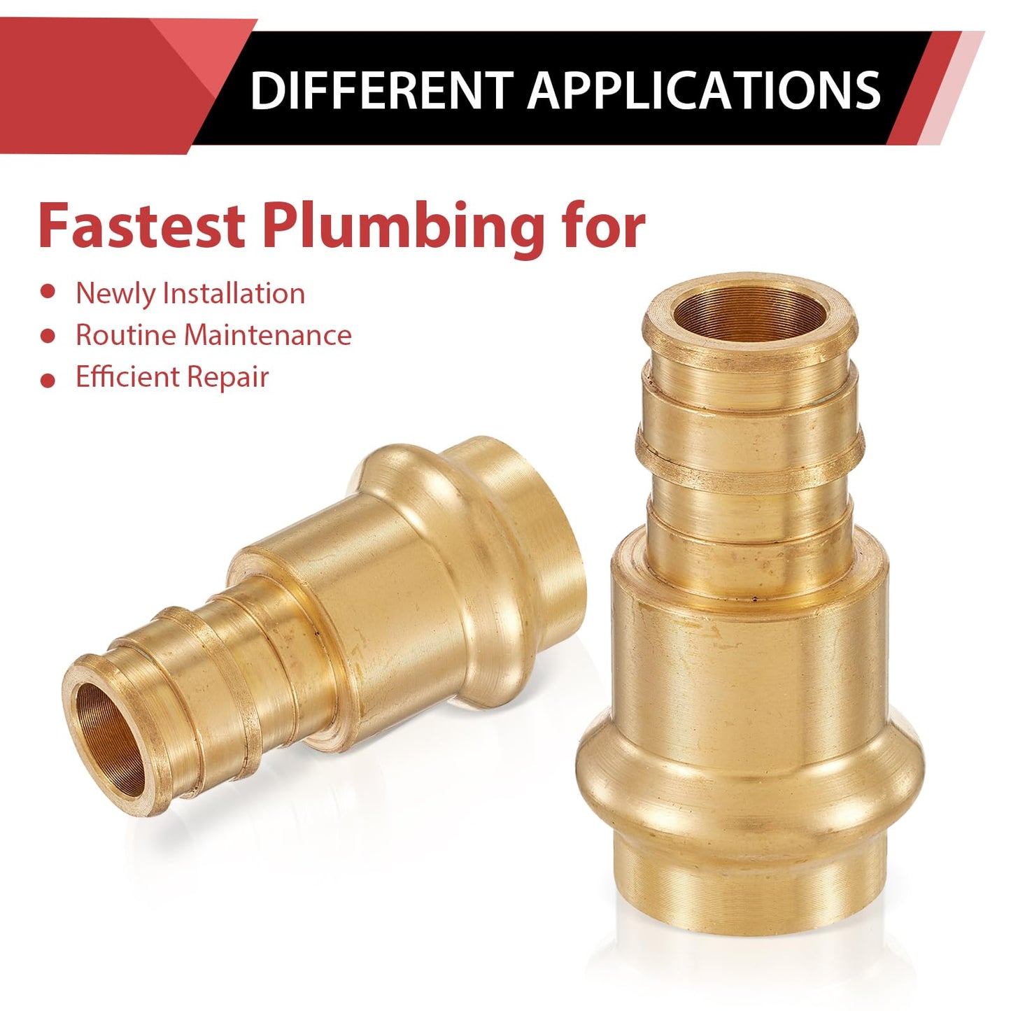 1-1/4" Press x 1-1/4" PEX Expansion Brass Adapter (Lead Free)