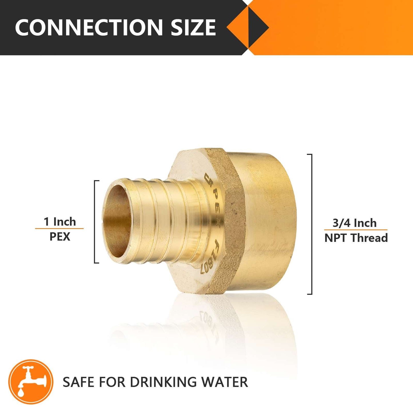 PEX-B Crimp 1" PEX x 3/4" Female Threaded Adapter (Lead Free)