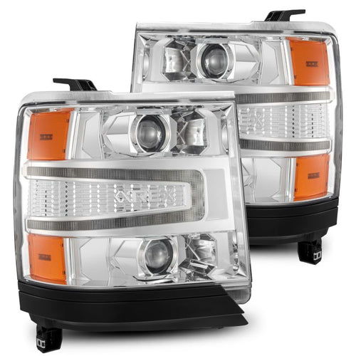 AlphaRex 16-18 Chevrolet Silverado 1500 LUXX-Series LED Projector Headlights Chrome OffRoadUSA.com