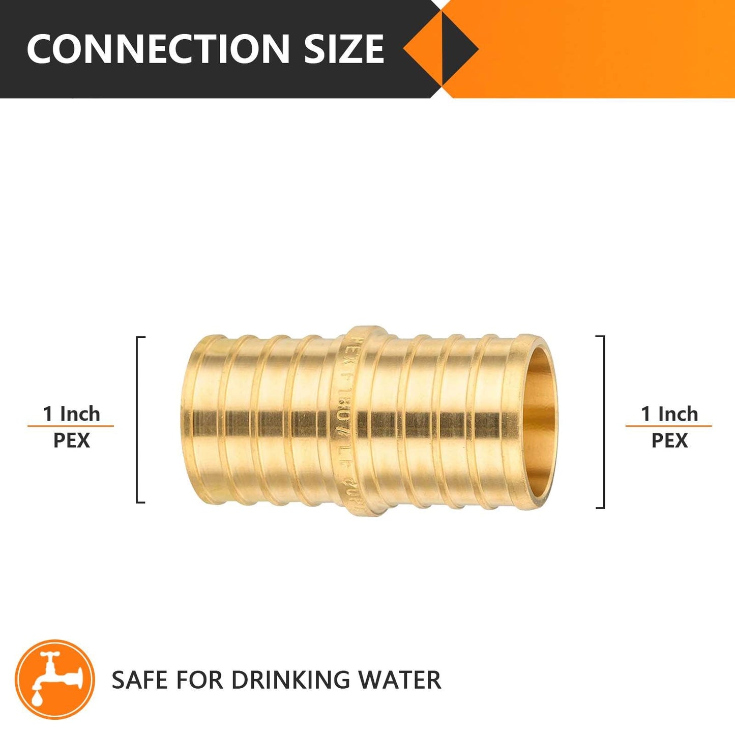 PEX-B Crimp 1" PEX x 1" PEX Coupling (Lead Free)