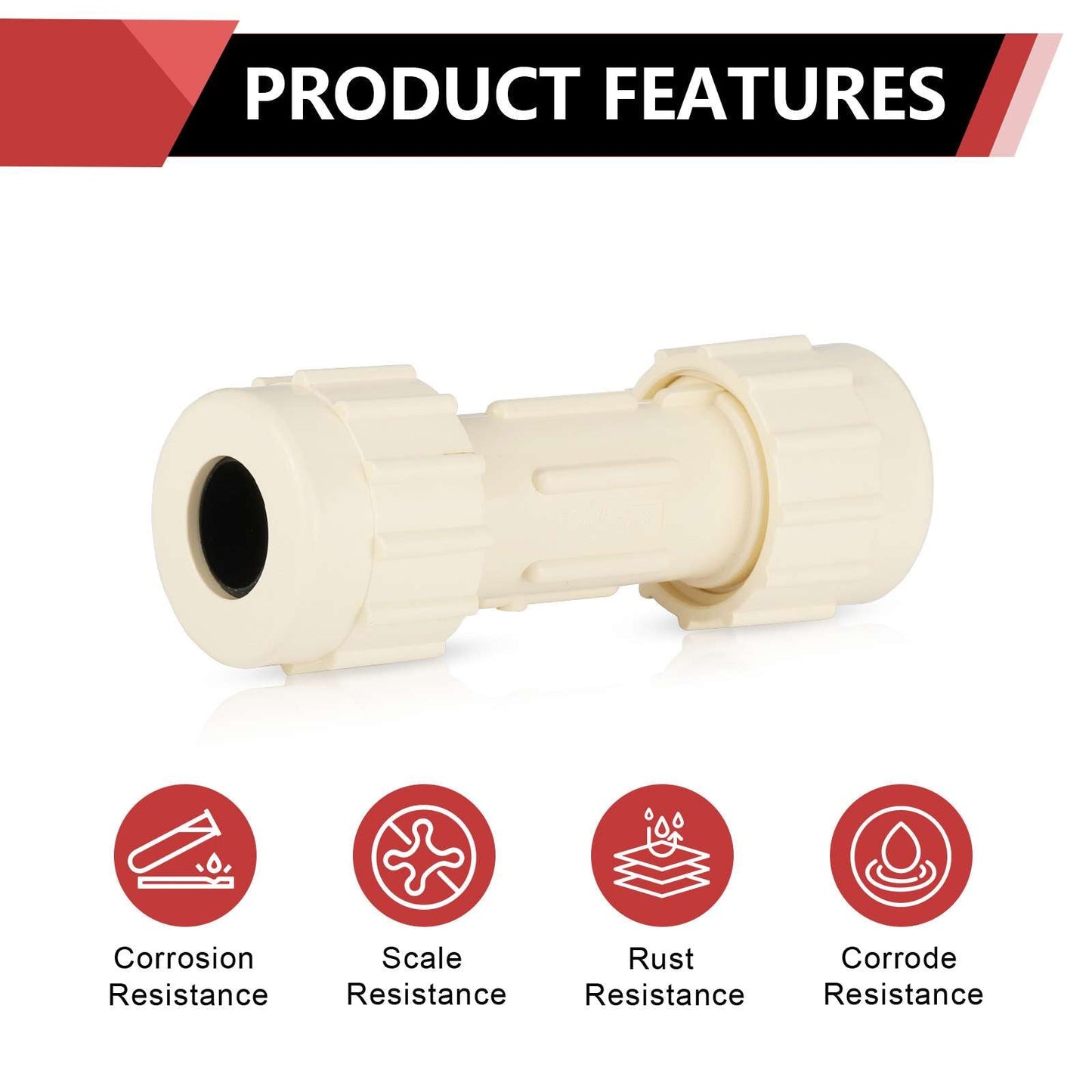 1" CPVC Compression Coupling