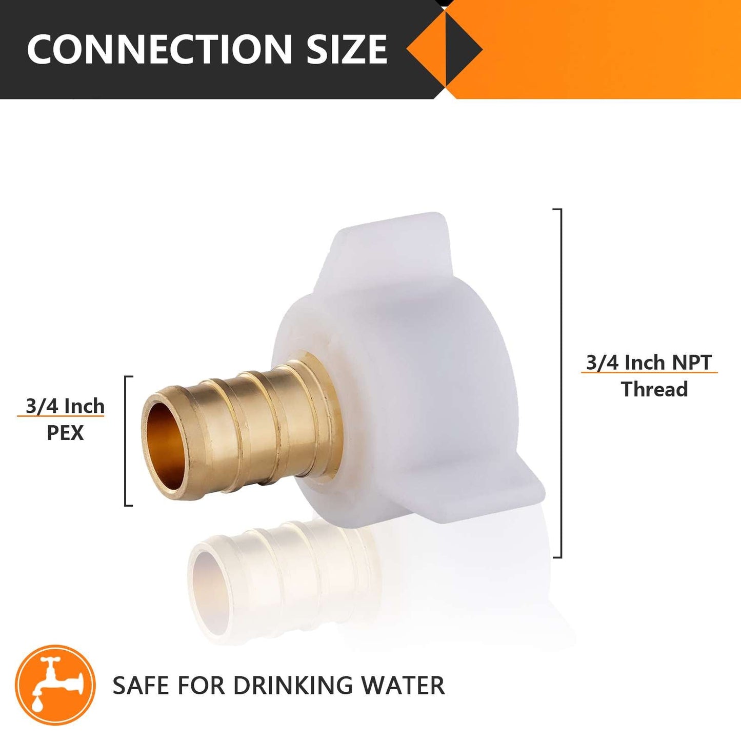 PEX-B Crimp 3/4" x 3/4" Female NPT Swivel Adapter (Lead Free)