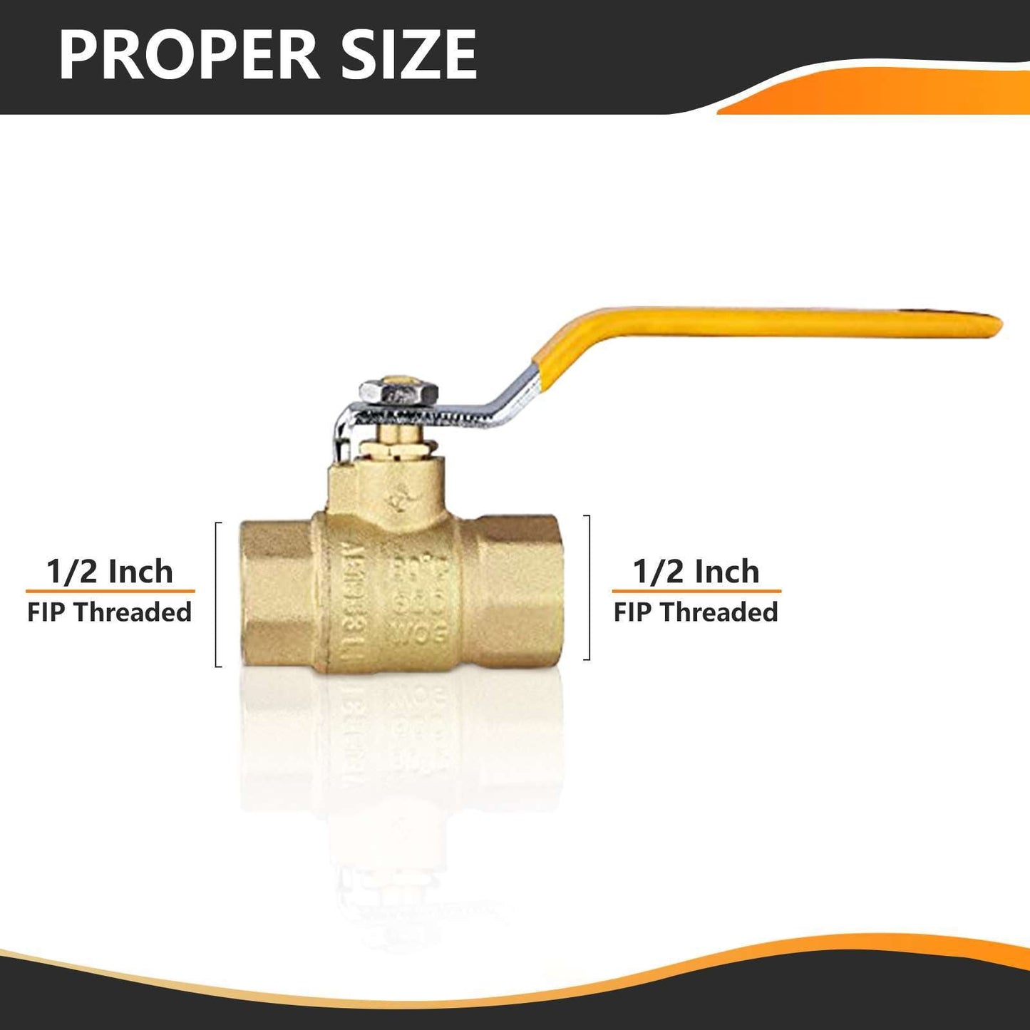 10 Pcs 1/2" FNPT Ball Valve, Yellow (Lead Free)