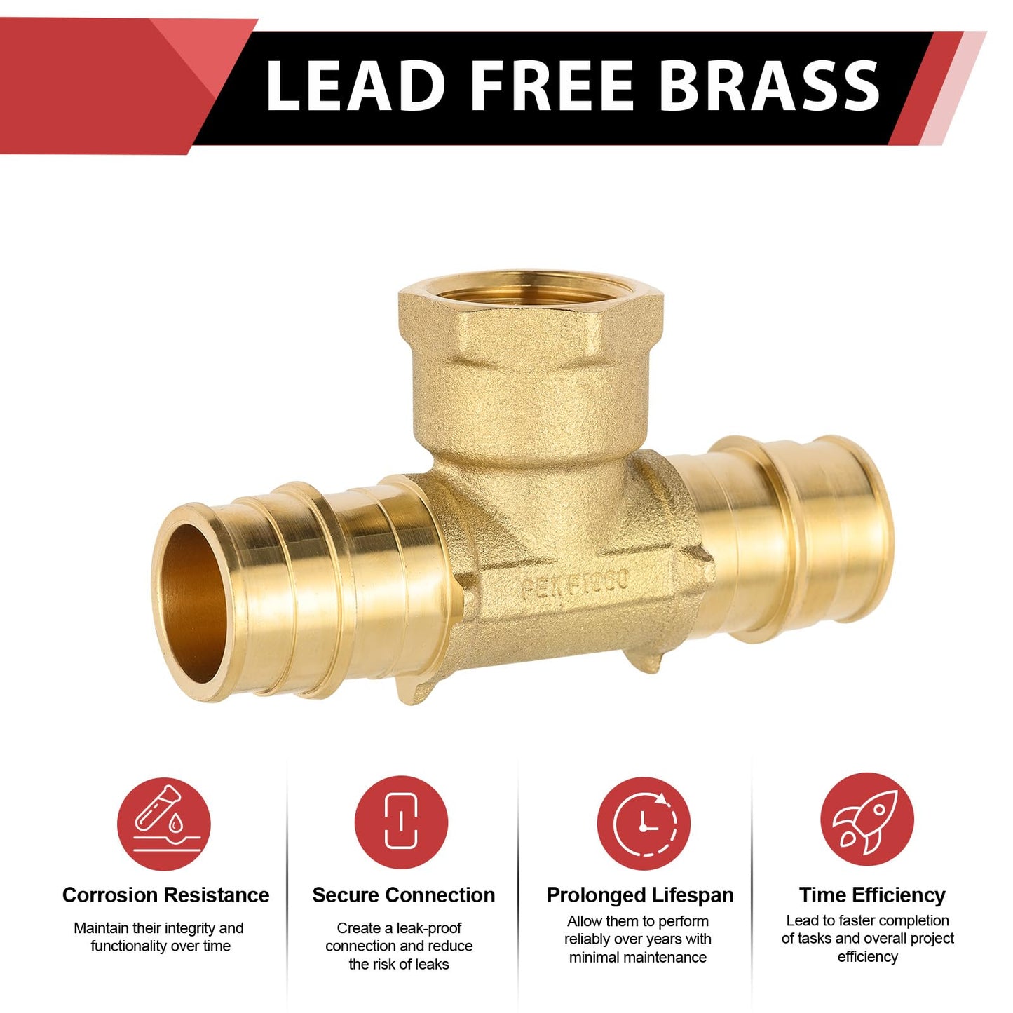 PEX A Expansion 3/4" PEX x 3/4" PEX x 1/2" Female Threaded F1960 Tee (Lead Free)