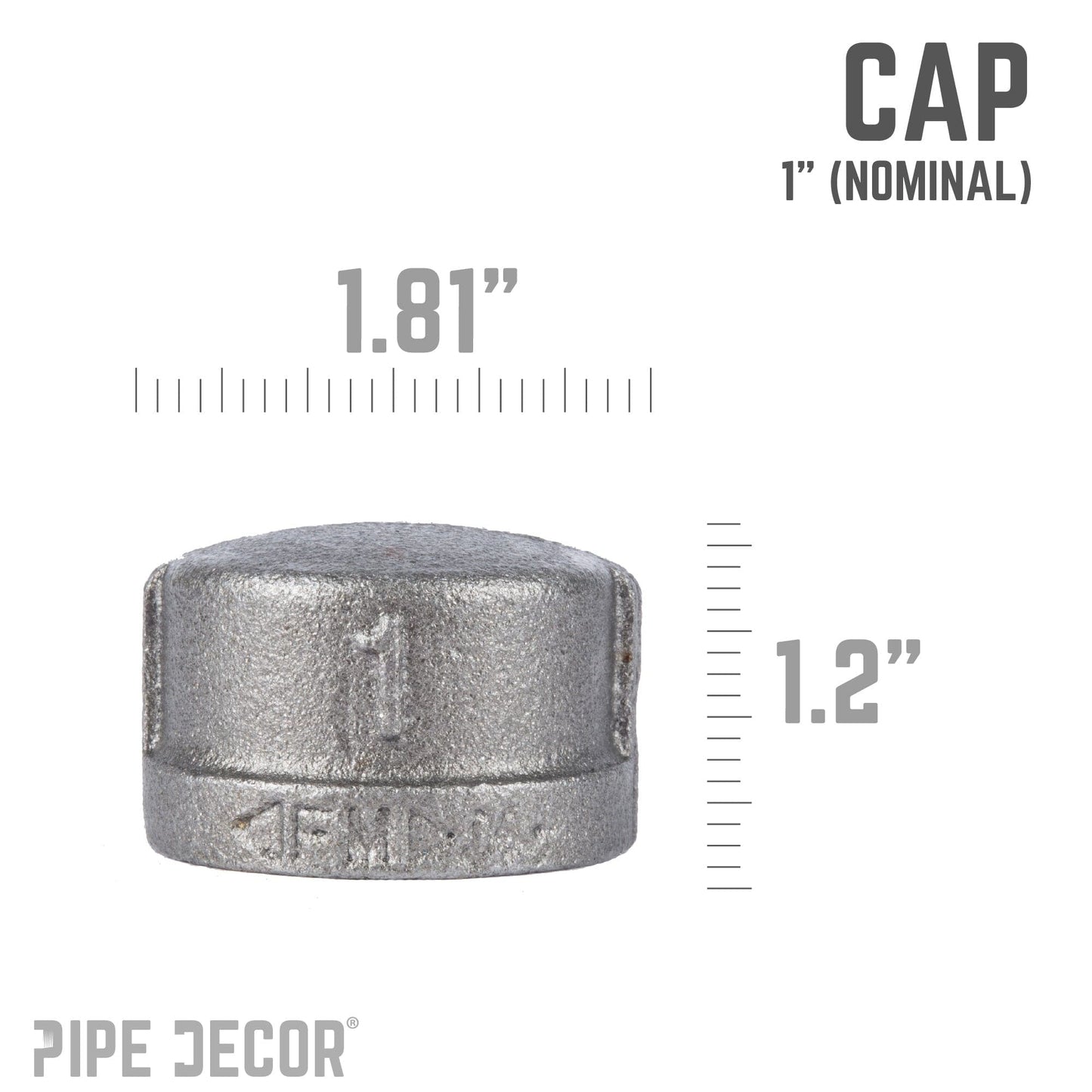 1 in. Black Cap