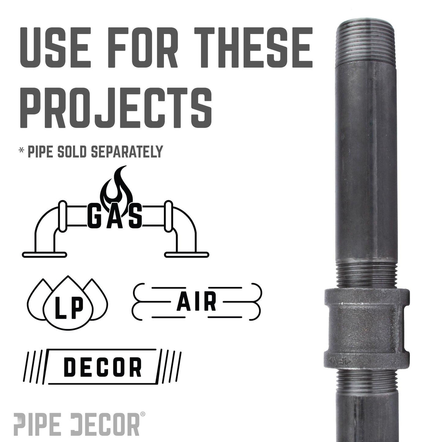 1 1/4 in. Black Coupling