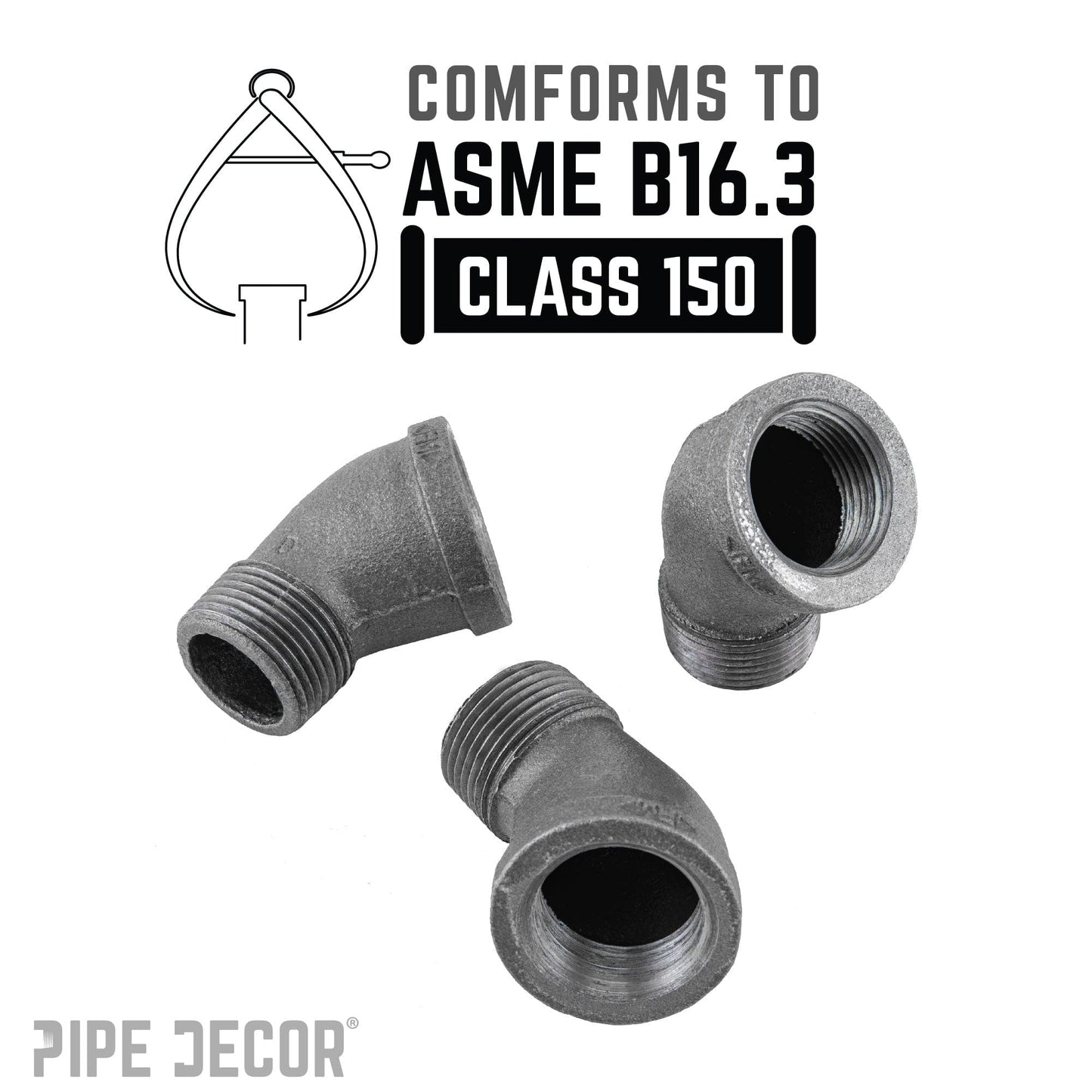 2 in. Black 45 Degree Street Elbow