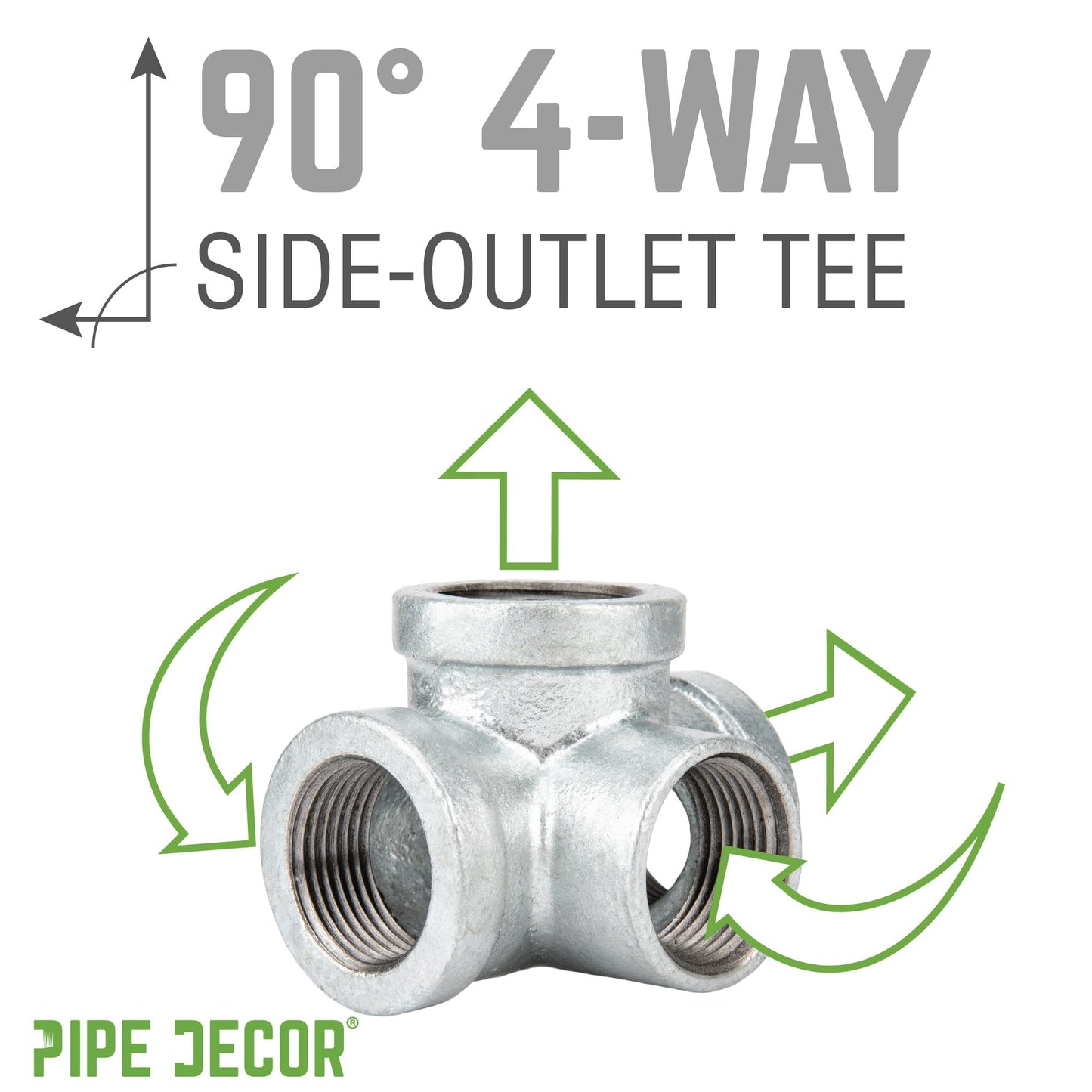 1 1/4 in. Galvanized Iron Side Outlet Tee