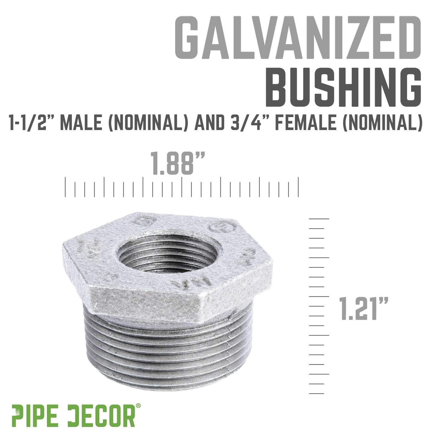 1 1/2 in. x 3/4 in. Galvanized Iron Bushing