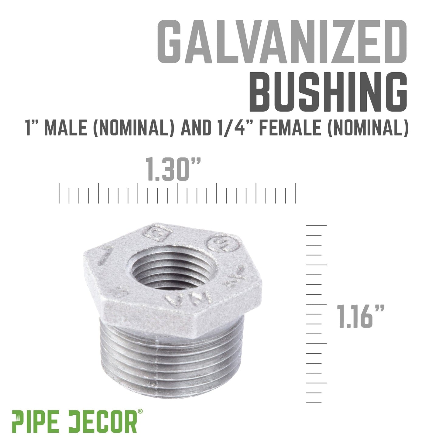 1 in. x 1/4 in. Galvanized Iron Bushing