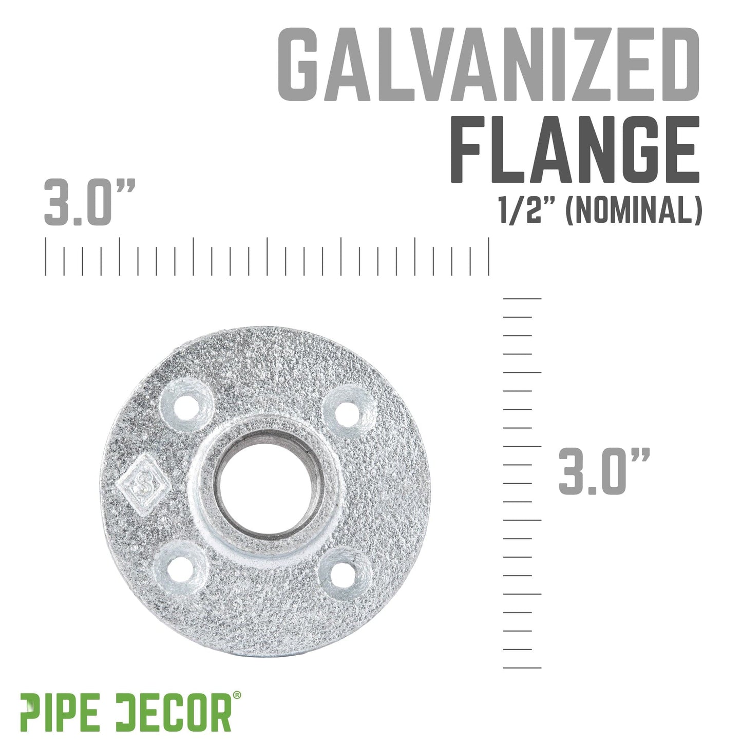 1/2 in. Galvanized Iron Floor Flange PIPE DECOR