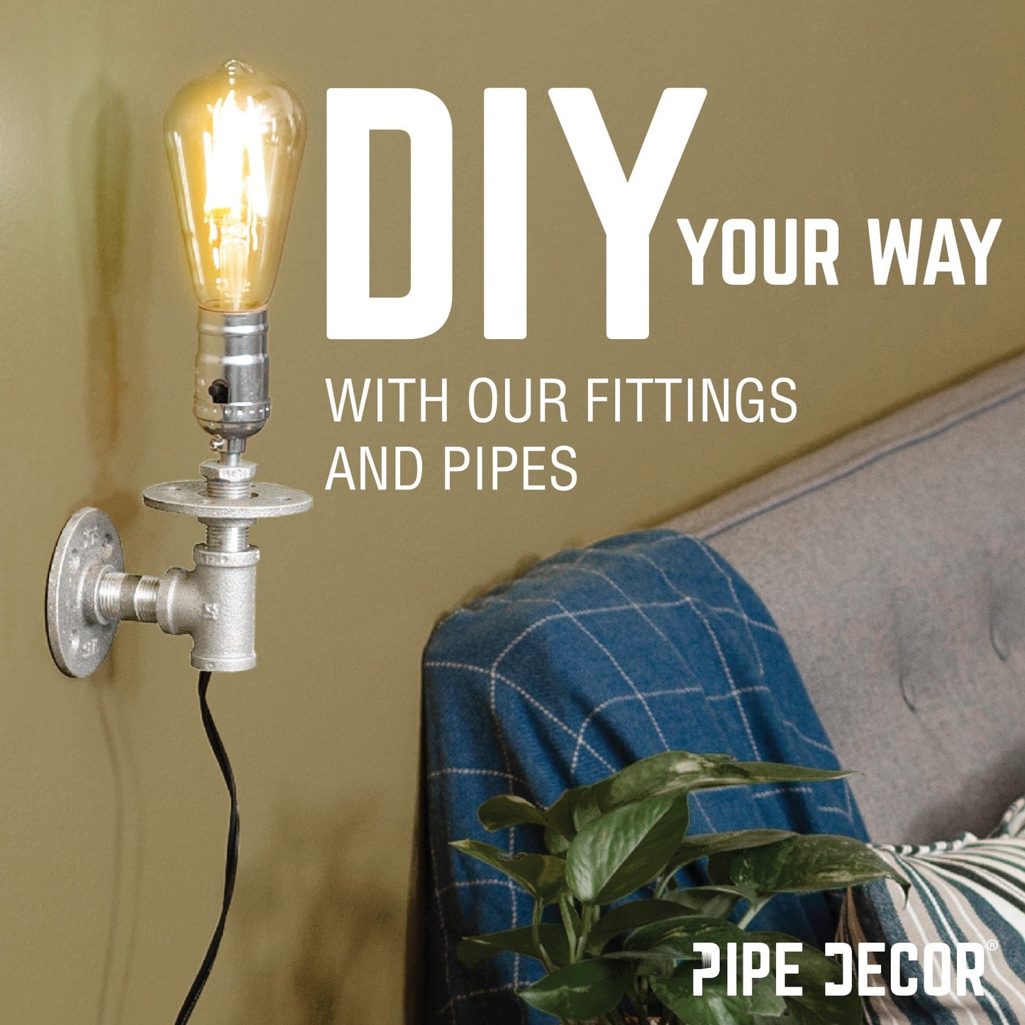 1/2 in. x 1/2 in. x 3/4 in. Galvanized Reducing Tee PIPE DECOR
