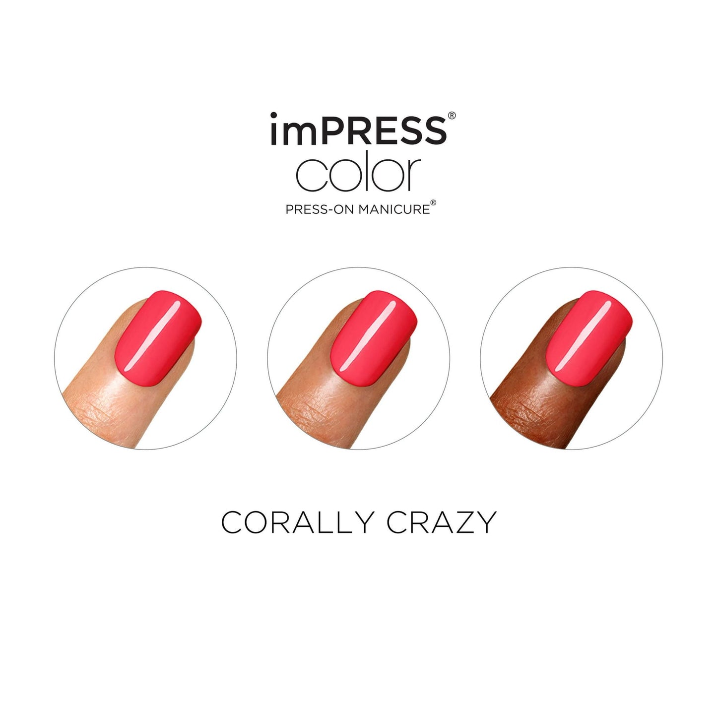 imPRESS Color Press-on Manicure, Chorally Crazy, Short EasyOptionXY LLC