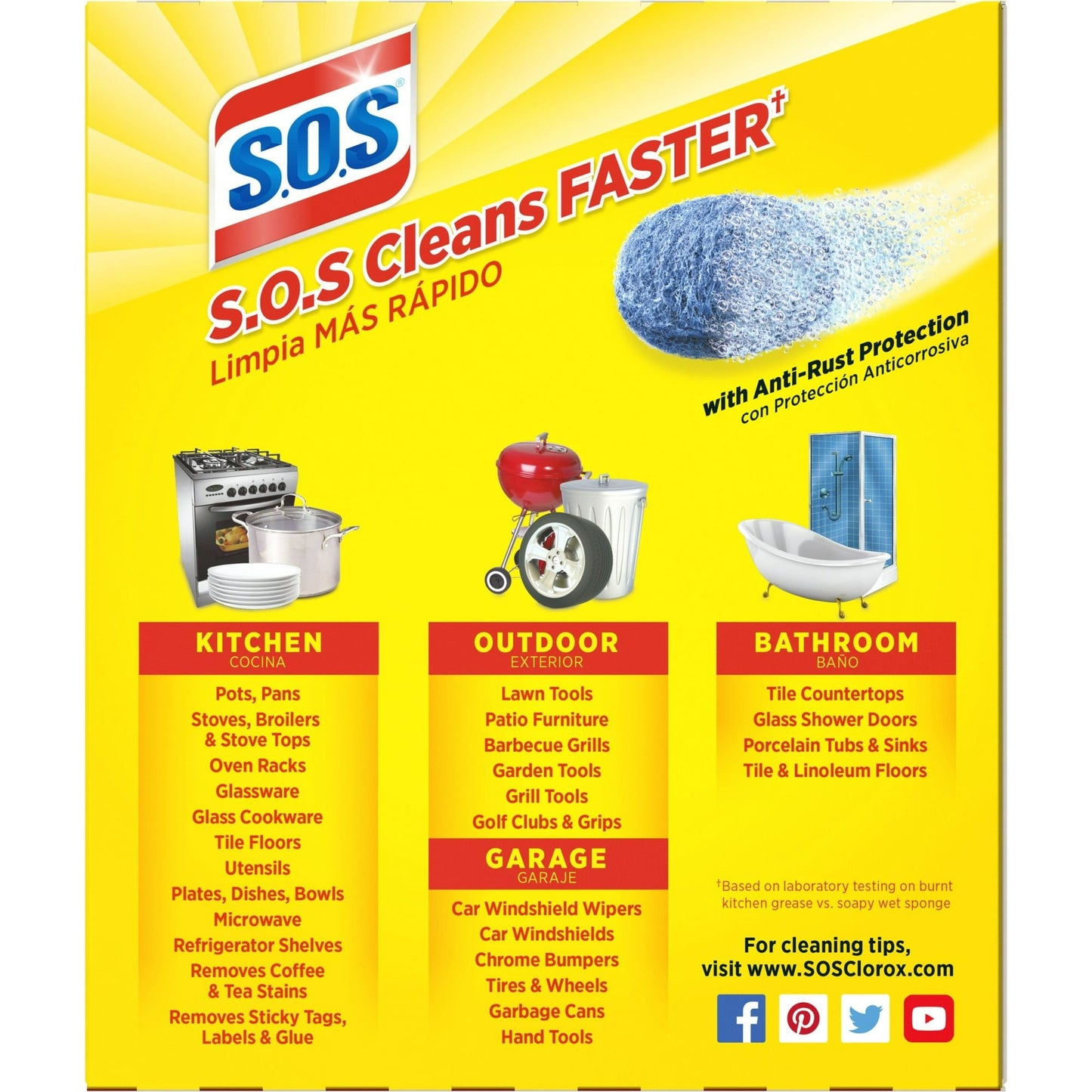 S.O.S Steel Wool Dish Scrubber Pads, 10 Pack EasyOptionXY LLC