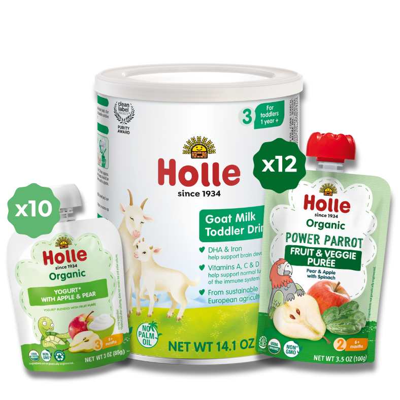Goat & Greens Variety Bundle: Goat Milk, Power Parrot, Apple & Pear Yogurt