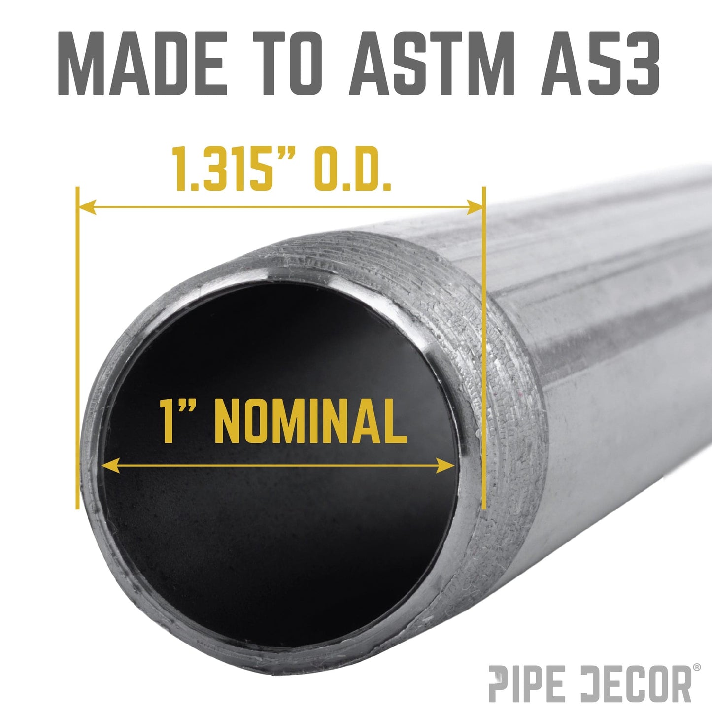1 in. x 16 in. Black Pipe