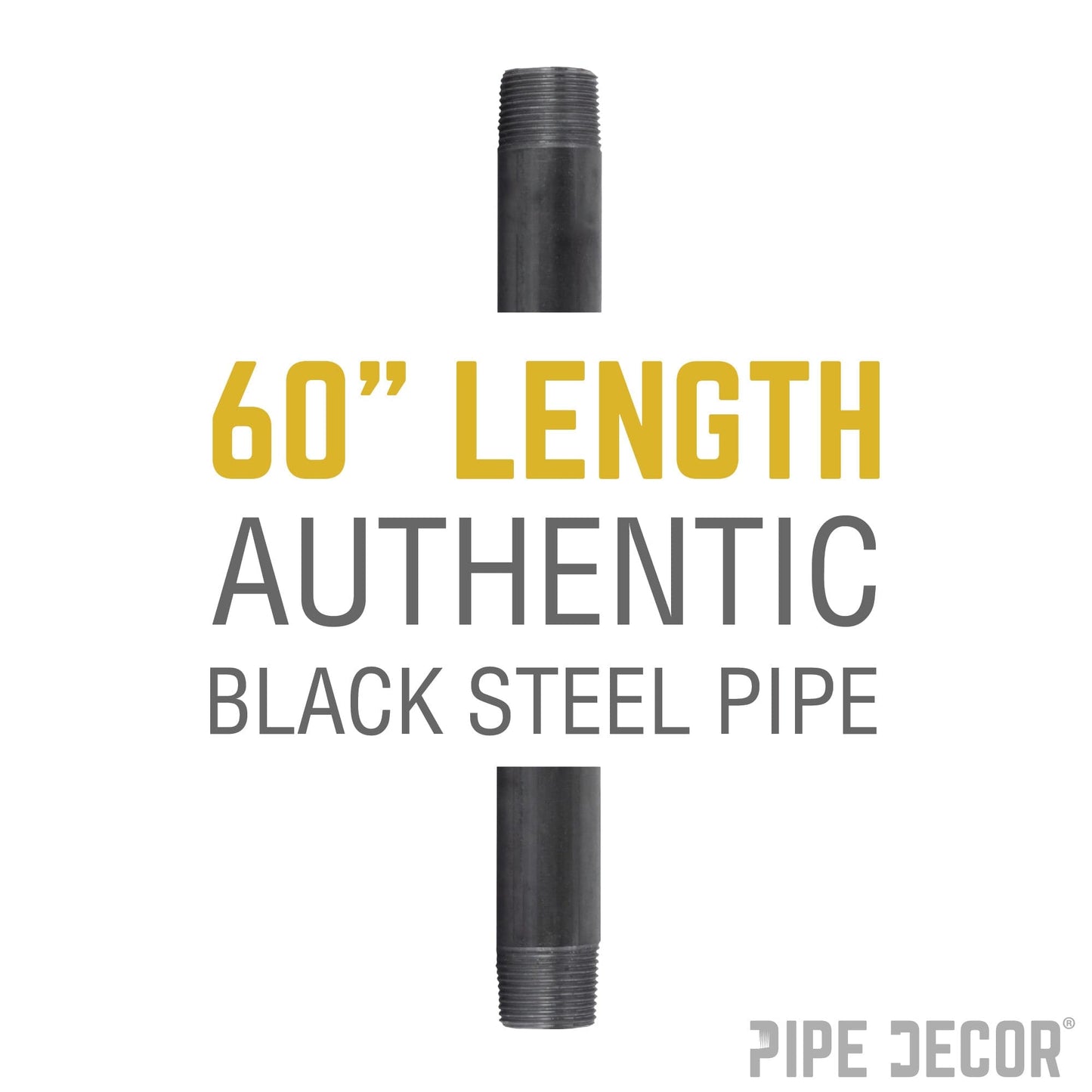 1 in. x 60 in. Black Pipe